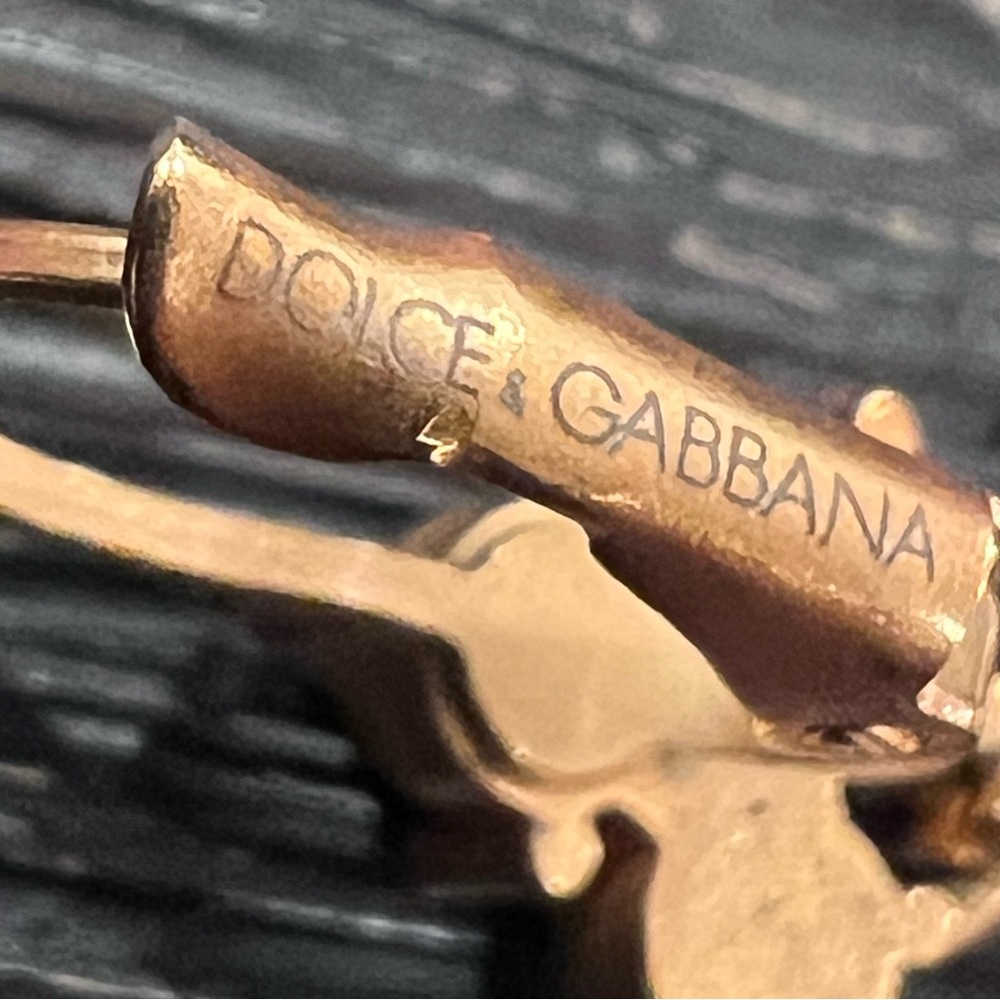 Dolce & Gabbana Gold Earrings with Red and Blue Accents - Picture 6 of 8